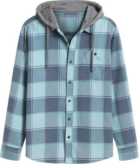 Men's Irving Layered-Look Hooded Cotton Flannel Plaid Shirt, Macy's Exclusive