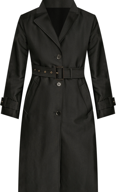 Women's Single-Breasted Belted Trench Coat