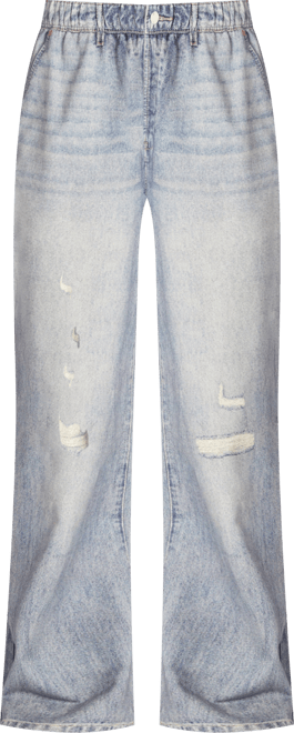 Women's Wide Leg Knit Denim Pants