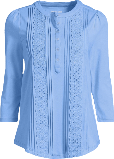 Women's 3/4 Sleeve Lightweight Jersey Embellished Top