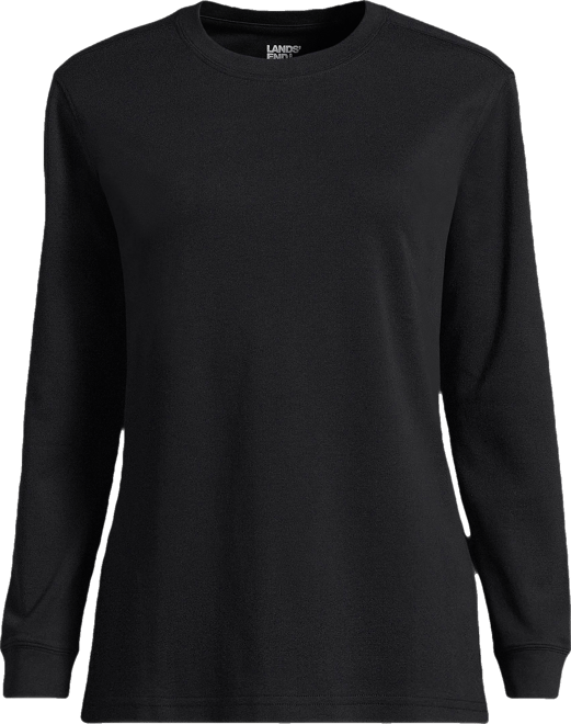 Plus Size Cotton Relaxed Long Sleeve Crew Neck