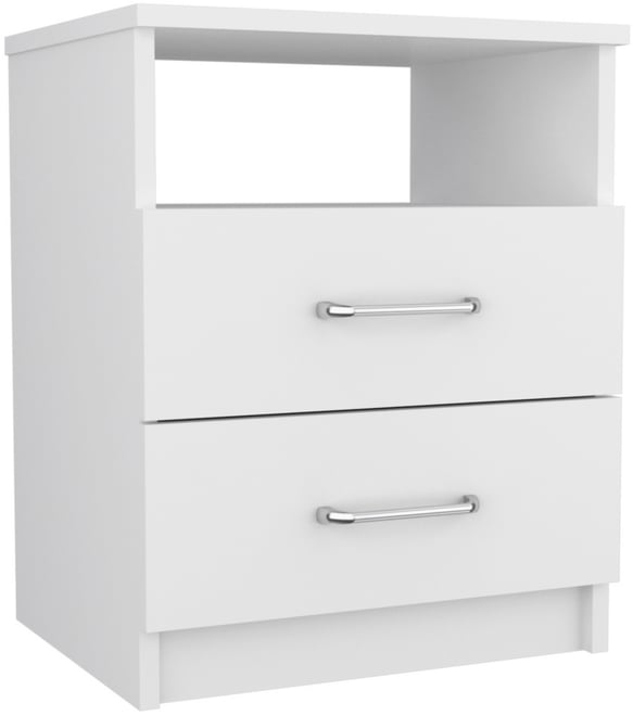 Streamdale Brookline 2-Drawer 1-Shelf Rectangle Nightstand Light Grey