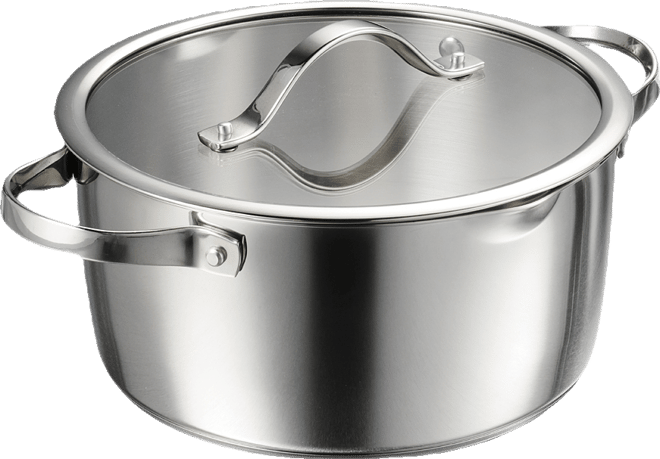Tempo Tri-Ply Base Stainless Steel 5-Quart Dutch Oven Pot with Glass Lid
