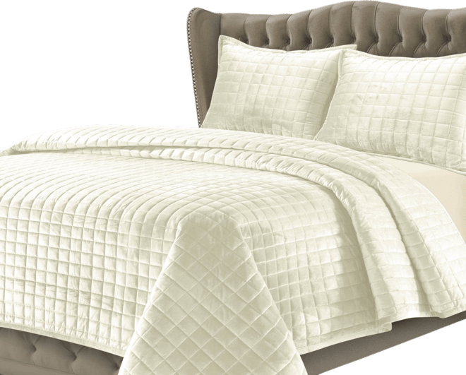 Florence Velvet Solid Oversized Quilt Set, Queen