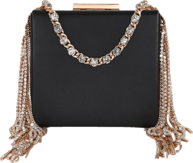 Woman's Ryker Crystal Fringed Box Clutch
