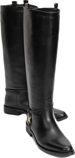 May Leather Knee High Buckle Boot (Women)