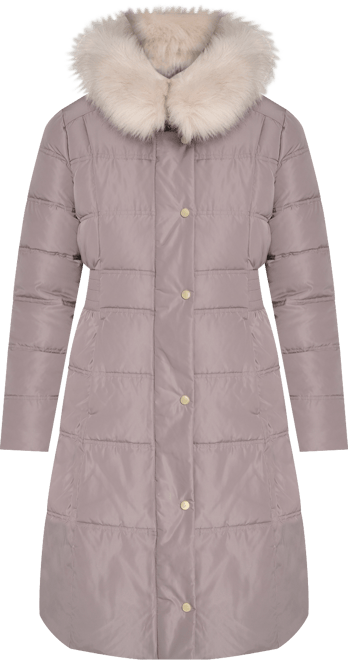 Women's Trim Hood Zip-Front Puffer Coat