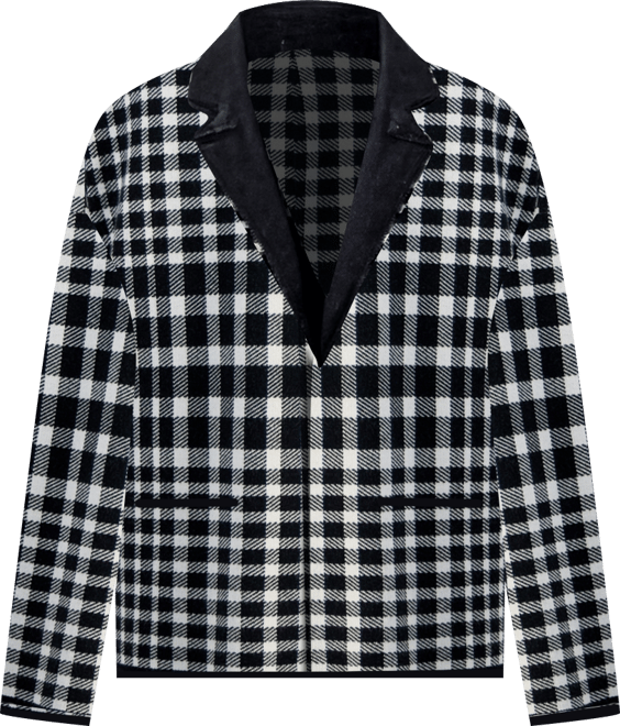 Ak Anne Klein Petite Notched-Lapel Plaid Blazer
