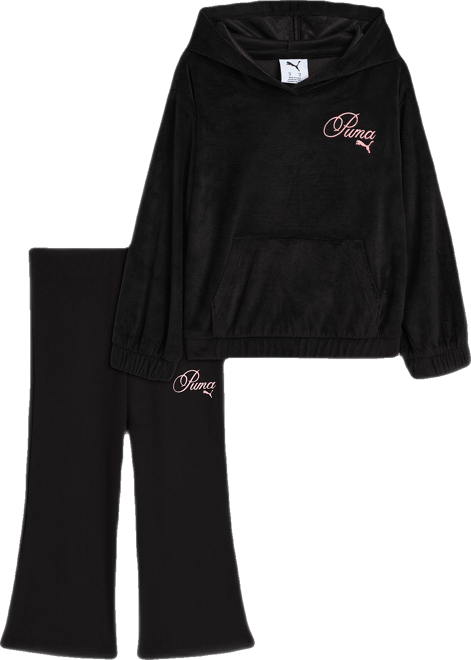 PUMA Matching Setss' Velour Hoodie and Flare Leggings, Toddlers