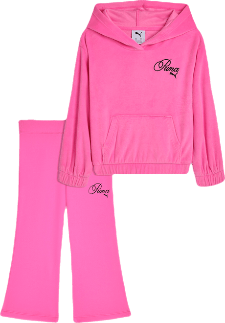 PUMA Matching Setss' Velour Hoodie and Flare Leggings, Toddlers