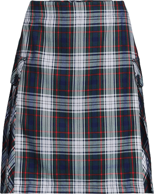 Women's Above the Knee Plaid Side Pleat Skort