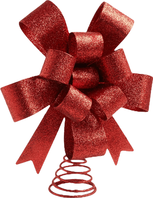 Heritage Red Glitter Gift Bow Tree Topper, Macy's Exclusive