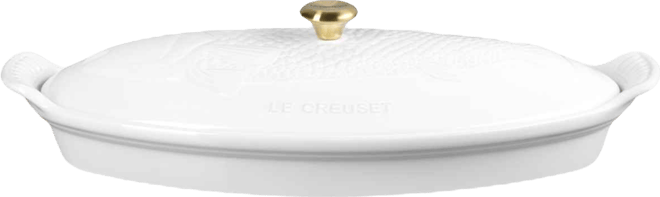 Stoneware Heritage 1.7-Quart Fish Baker with Cover