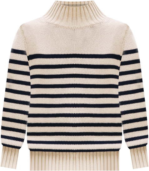 Men's Breton Stripe Mockneck Sweater