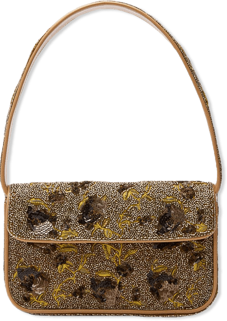 Vintage Floral Tommy Beaded Bag STAUD