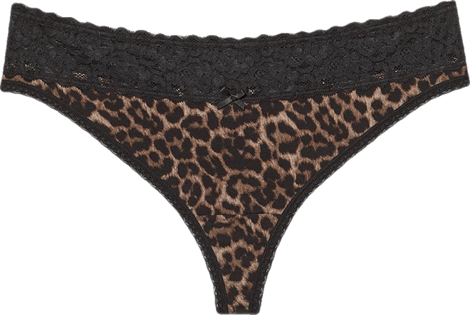 Cotton Mid-Rise Thong Panty