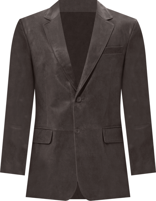 Men's Men Classic Two-Button Distressed Leather Blazer