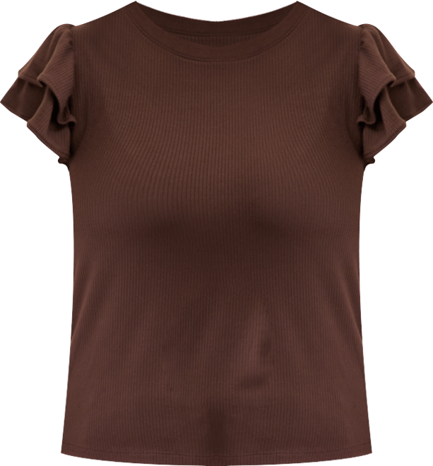 Women's Flutter-Sleeve Ribbed Top, Created for Macy's