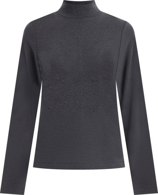 Petite Mock-Neck Cotton Long-Sleeve T-Shirt, Created for Macy's