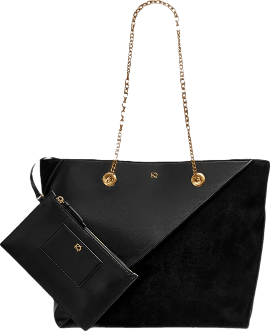 Setauket Leather & Suede Tote with Chain Strap