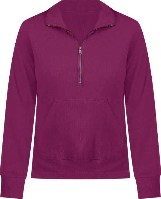 Women's Waffle-Knit Quarter Zip Top, Macy's Exclusive