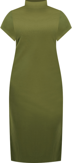 Trendy Plus Ribbed Mock-Neck Midi Dress, Macy's Exclusive