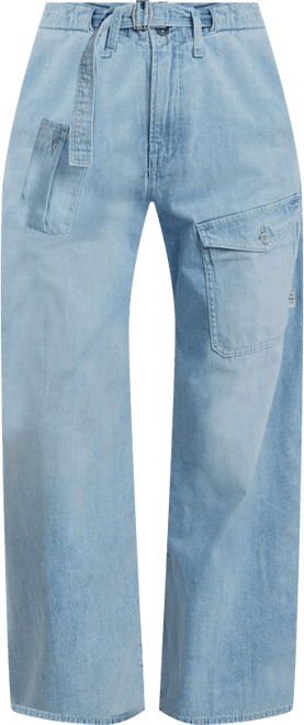 Women's Belted Cargo Loose Jeans