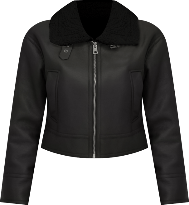 Women's Cropped Faux Shearling Jacket