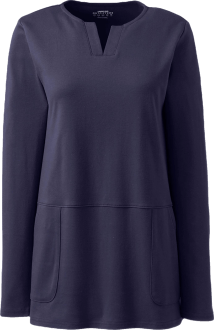 Women's Cotton Polyester Long Sleeve Tunic with Pockets