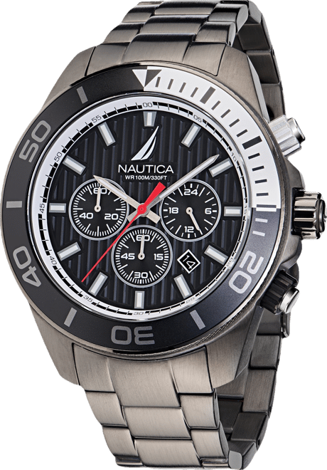 Men's Chronograph Silver-Tone Stainless Steel Watch, 48mm