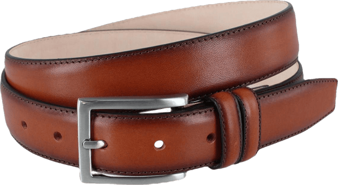 Men's Malik Burnished Feather Edged 32mm Leather Belt