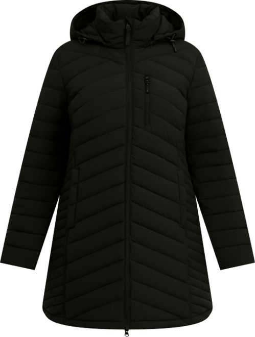 Plus Size Hooded Water-Resistant Puffer Coat