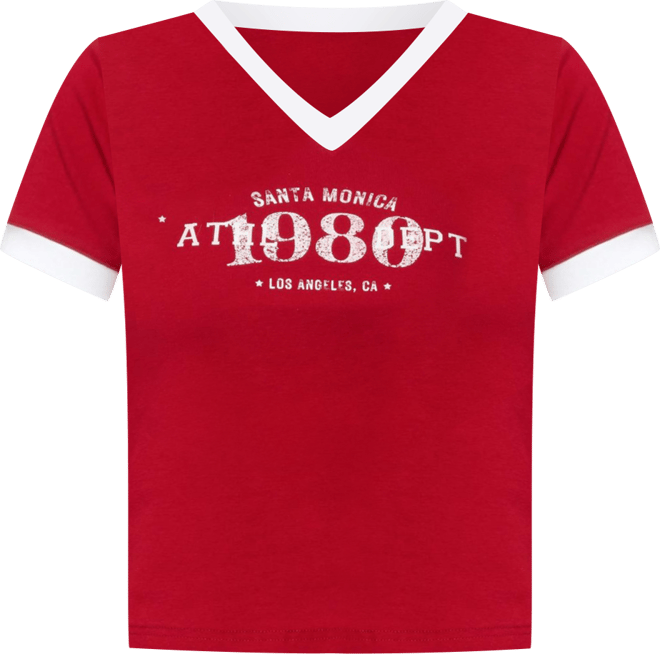 Womens Santa Monica V Neck T Shirt