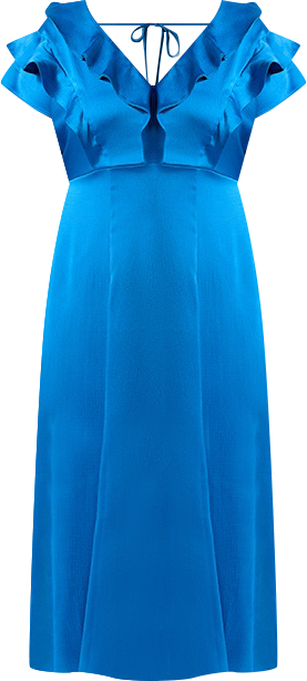 Poseidon Ruffle Midi Dress