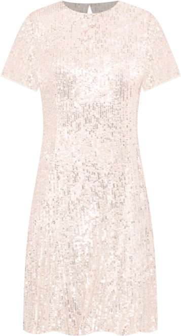 Women's Short Sleeve Godet Sequin Dress