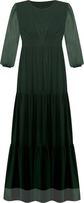 Women's Scoop Neck Tiered A-Line Dress