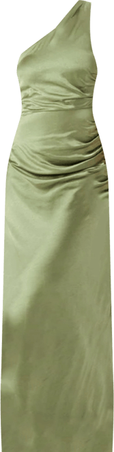 Women's One Shoulder Satin Bridesmaid Dress