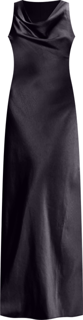 Cowl Front Satin Bridesmaid Dress