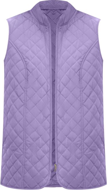 Plus Size Zip-Front Quilted Vest