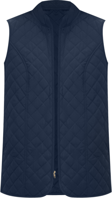 Plus Size Zip-Front Quilted Vest