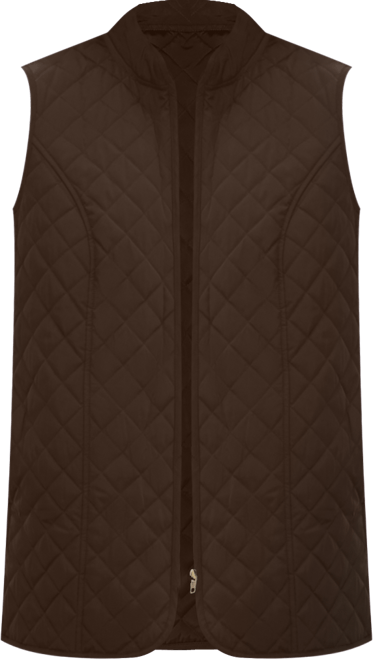 Plus Size Zip-Front Quilted Vest