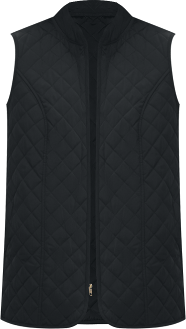 Plus Size Zip-Front Quilted Vest