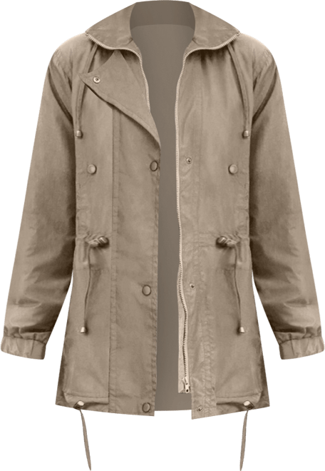 Plus Size Fleece-Lined Taslon Anorak