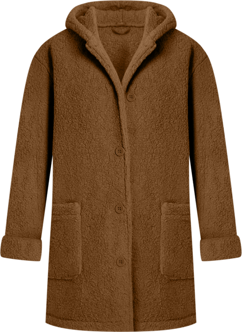 Women's Within Short Hooded Berber Fleece Jacket