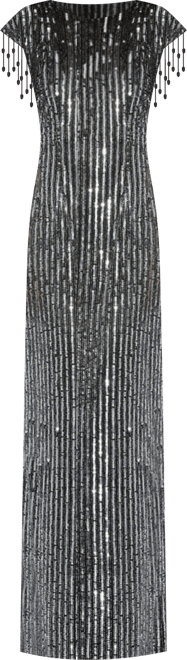 Women's Embellished Fringe Gown