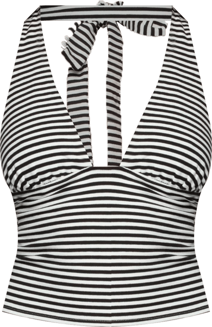 Women's Sage Striped Halter Top