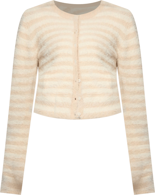 Women's Aria Striped Fuzzy Knit Cardigan