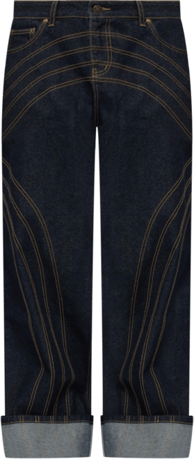 Women's Cuffed Low Rise Wide Leg Jeans