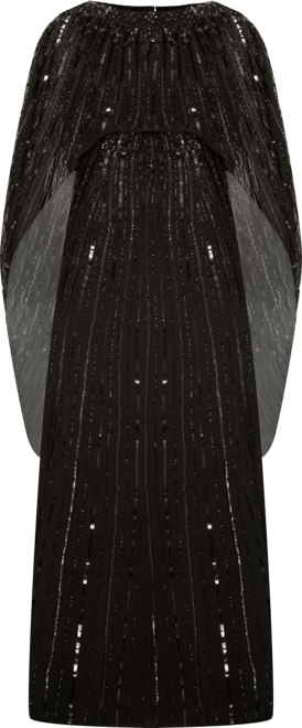 Women's Embellished Column Cape Gown