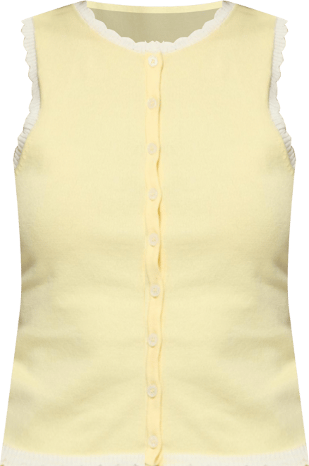 Womens Leila Scalloped Knit Tank Top